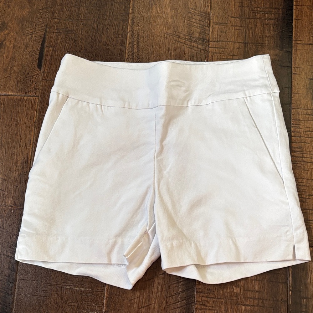 New York & Company White Pull-On Athletic Shorts